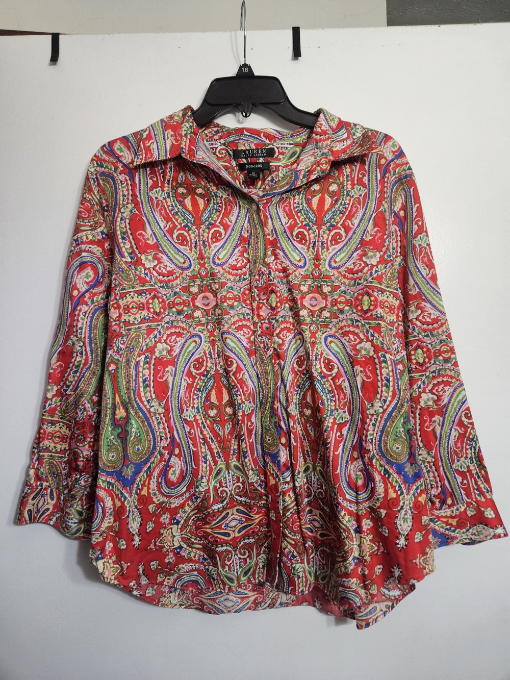 Ralph Lauren Vintage Multicolor Paisley Button-Down Blouse
